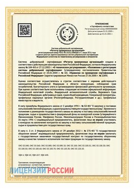 Приложение к сертификату для ИП Советская Гавань Сертификат СТО 03.080.02033720.1-2020
